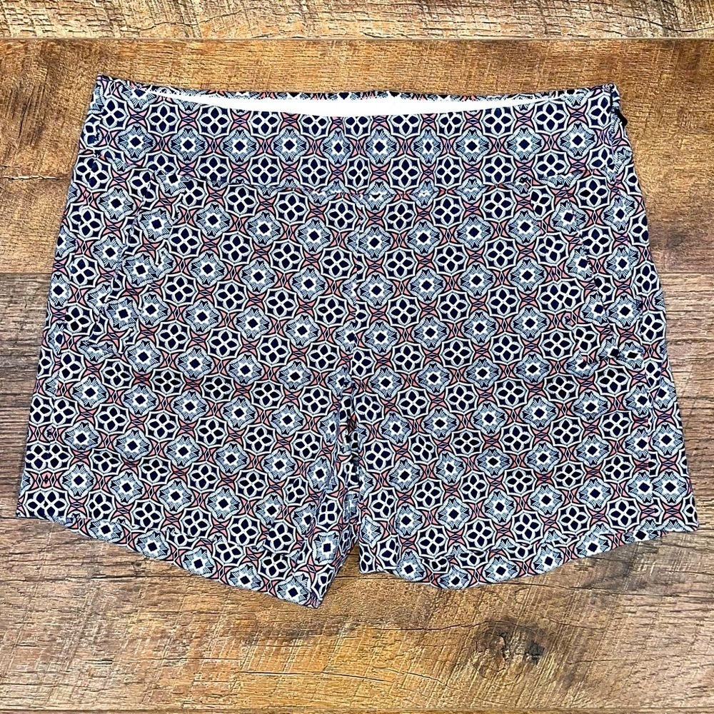 J. Crew Geometric Design Side Zip Shorts with Pockets